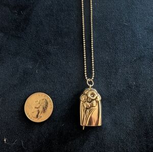 Silver Bell Floral Pendant Necklace